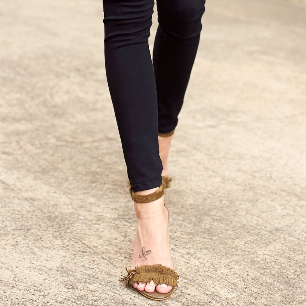 JOIE BLACK "PIPPI" FRINGE SUEDE SANDALS 35.5 - Picture 11 of 14